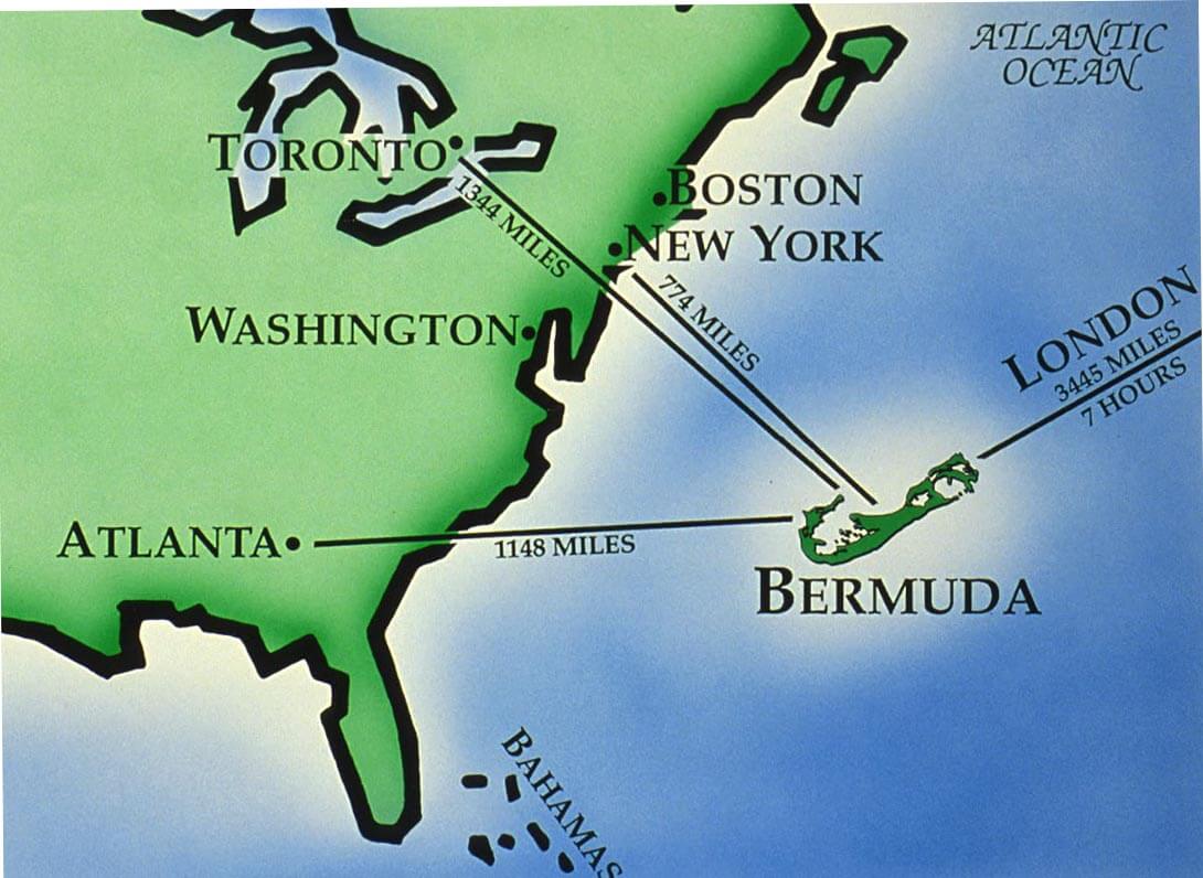 Bermuda Location On World Map Bermuda Distance Map 
